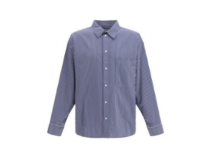 Balenciaga Blue Cotton Pattern Shirt