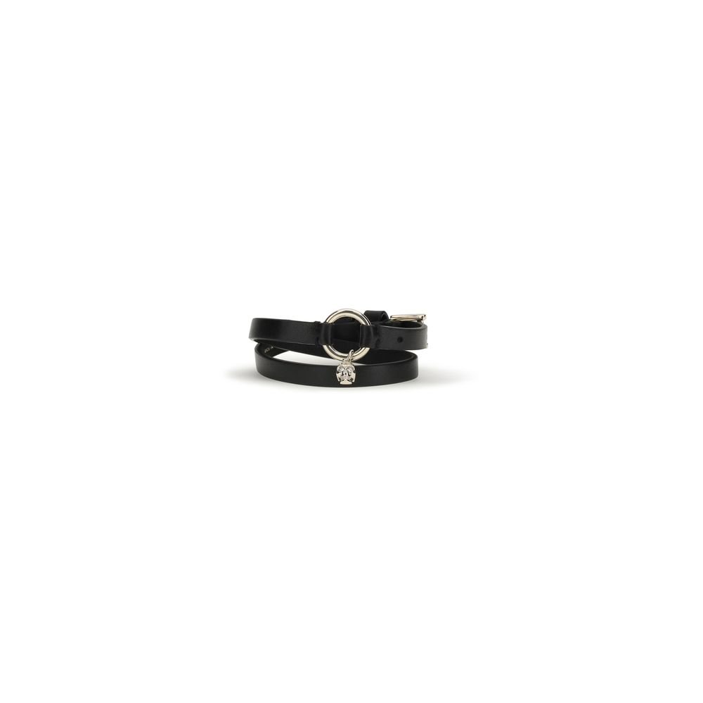 10225947-1.jpeg Alexander McQueen Black Calf Leather Bos Taurus Bracelet - Image 1