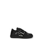 Valentino Garavani Black Calf Leather Bos Taurus Low Top Sneakers