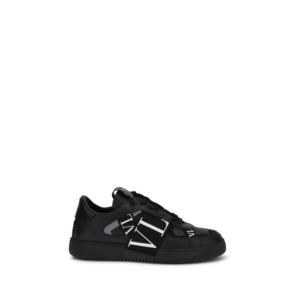 10225978-1.jpeg Valentino Garavani Black Calf Leather Bos Taurus Low Top Sneakers - Image 1