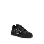 Valentino Garavani Black Calf Leather Bos Taurus Low Top Sneakers - Image 2