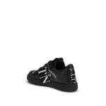 Valentino Garavani Black Calf Leather Bos Taurus Low Top Sneakers - Image 3