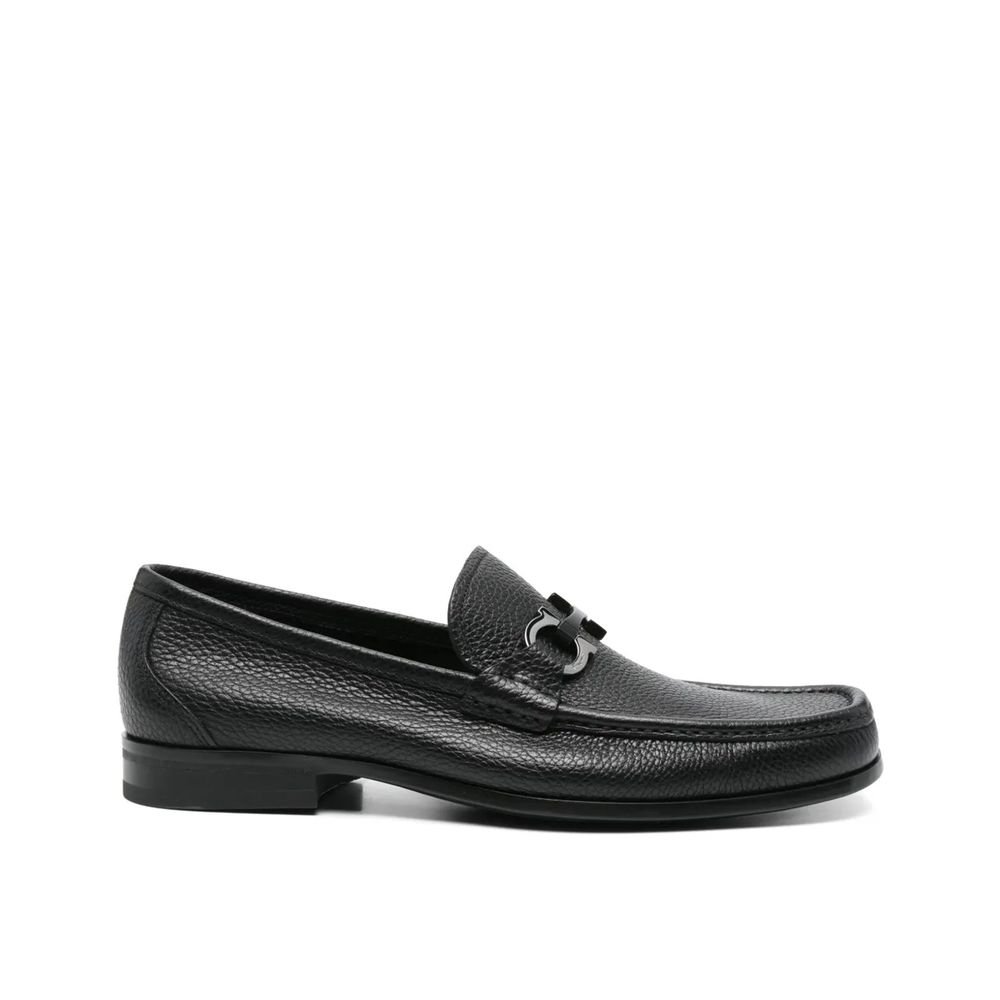 10227100-1.jpeg Salvatore Ferragamo Black Calfskin Slip-On Loafers - Image 1