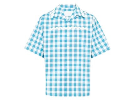 Prada Blue Cotton Pattern Shirt