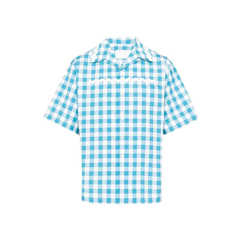 10241131-1.jpeg Prada Blue Cotton Pattern Shirt - Image 1