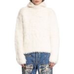 Acne Studios White Alpaca Leather Sweatshirt - Image 2