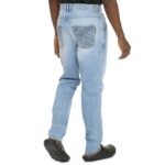 Balmain Blue Cotton Cropped Jeans - Image 3