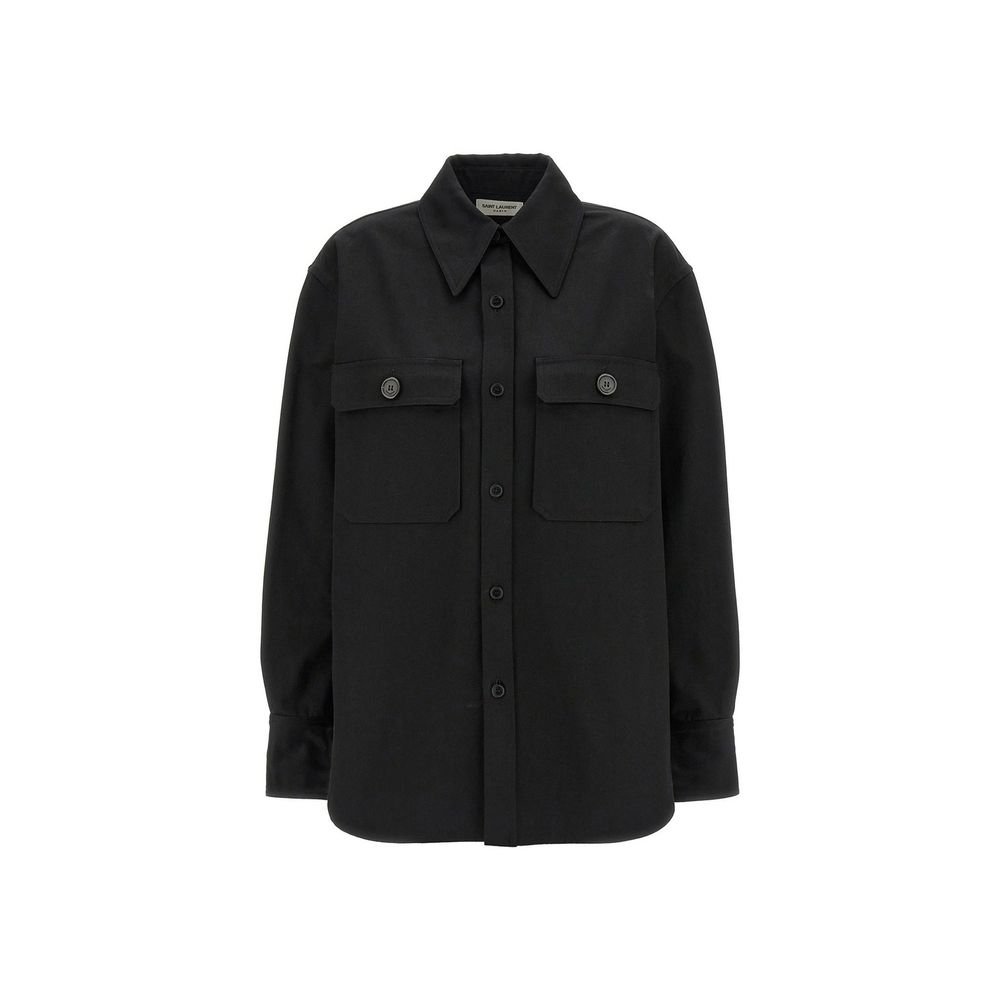 10241843.jpeg Saint Laurent Black Denim Shirt - Image 1