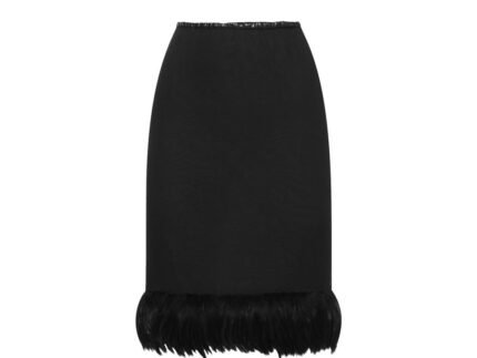 Saint Laurent Black Silk Midi Skirt