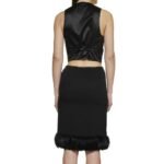 Saint Laurent Black Silk Midi Skirt - Image 3