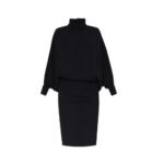 Saint Laurent Black Wool Casual Dress