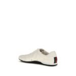 Gucci White Calf Leather Bos Taurus Low Top Sneakers - Image 3