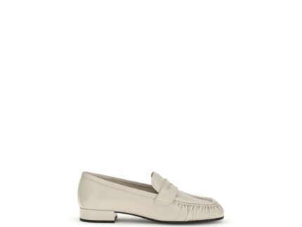 Prada Beige Calf Leather Bos Taurus Slip-On Loafers