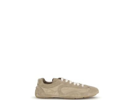 Prada Beige Lamb Ovis Aries Aries Athletic Sneakers