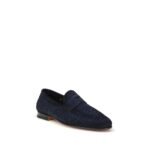 Santoni Blue Calf Leather Bos Taurus Slip-On Loafers - Image 2