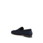 Santoni Blue Calf Leather Bos Taurus Slip-On Loafers - Image 3