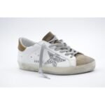 Golden Goose Brown Leather And Textile Low Top Sneakers