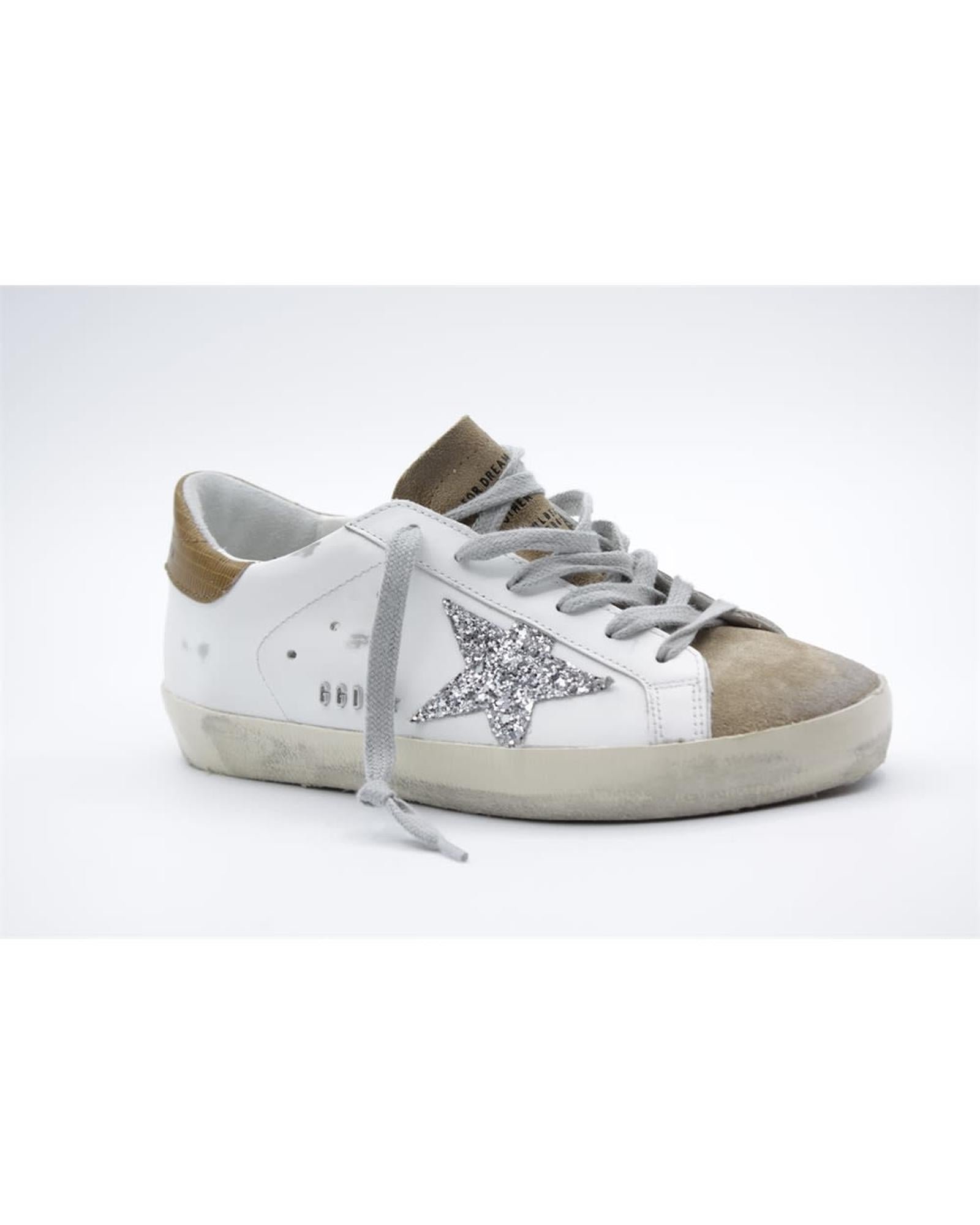 10264337-1.jpeg Golden Goose Brown Leather And Textile Low Top Sneakers - Image 1