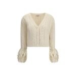 Moncler Beige Alpaca Vicugna Pacos Cardigan