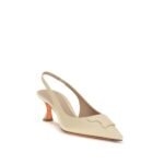 Santoni Beige Calf Leather Bos Taurus Mid Heel Pumps - Image 2