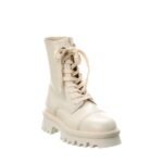 Salvatore Ferragamo White Calfskin Lace-Up Boots - Image 2