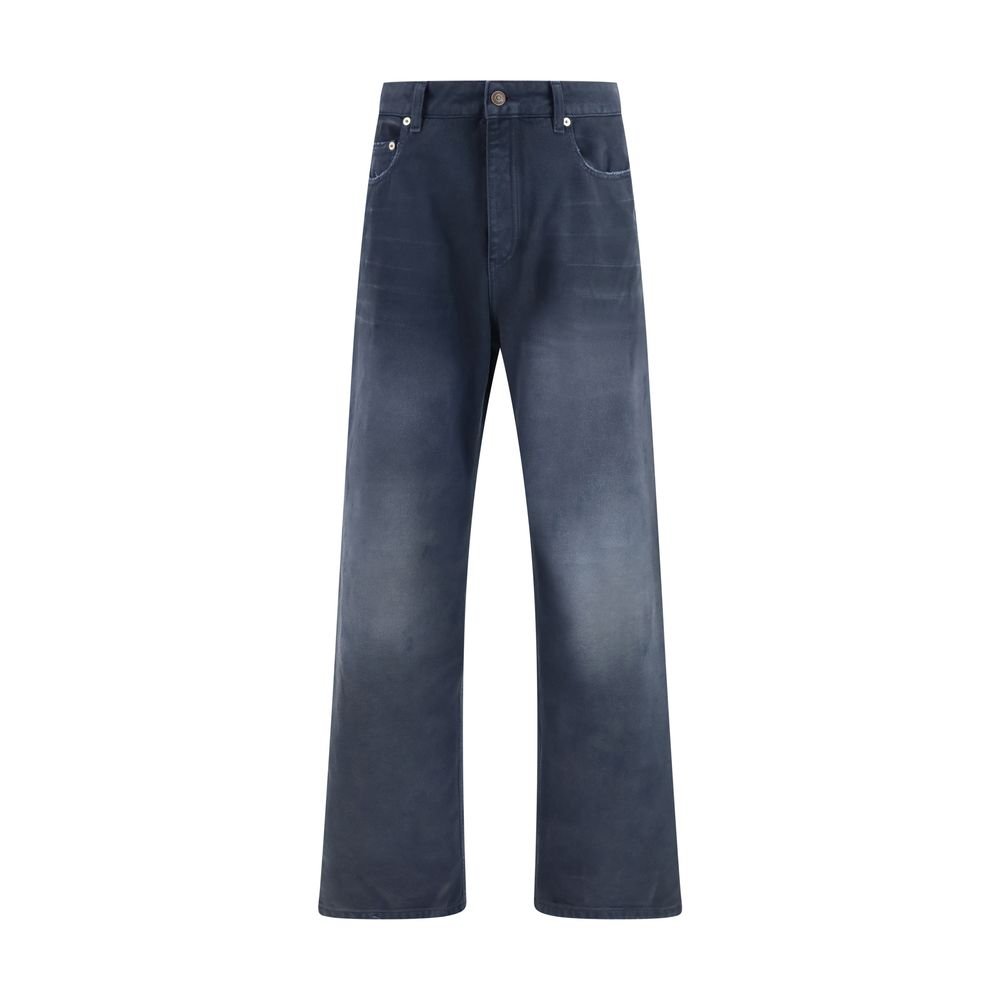 10273393-1.jpeg Balenciaga Blue Cotton Relaxed Fit Jeans - Image 1