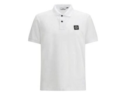 Stone Island White Cotton Polo Shirt