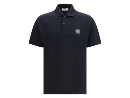 Tricou Polo Stone Island Negru din Bumbac