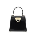 Ferragamo Black Calf Leather Bos Taurus Handbag