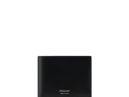 Ferragamo Black Calf Leather Bos Taurus Wallet