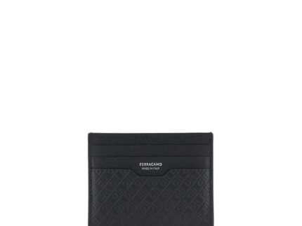 Ferragamo Black Calf Leather Bos Taurus Wallet