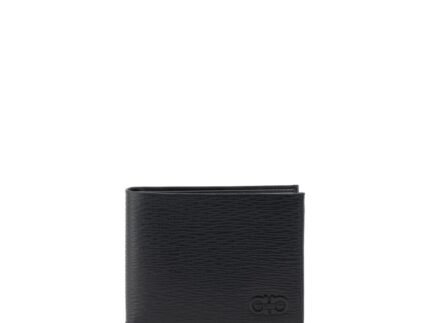 Ferragamo Black Calf Leather Bos Taurus Wallet
