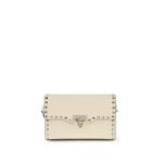 Geantă Valentino Garavani small Rockstud Shoulder Rockstud Shoulder Bag Bej din Piele