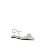 Valentino Garavani Beige Calf Leather Bos Taurus Flat Sandals - Image 2