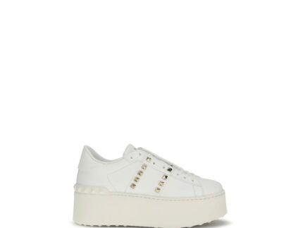 Valentino Garavani White Calf Leather Bos Taurus Platform Sneakers