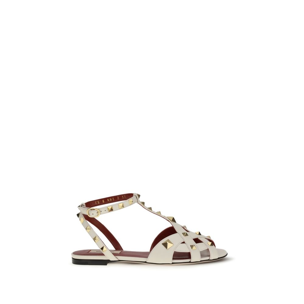 10314465.jpeg Valentino Garavani Beige Goatskin Flat Sandals - Image 1