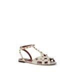 Valentino Garavani Beige Goatskin Flat Sandals - Image 2