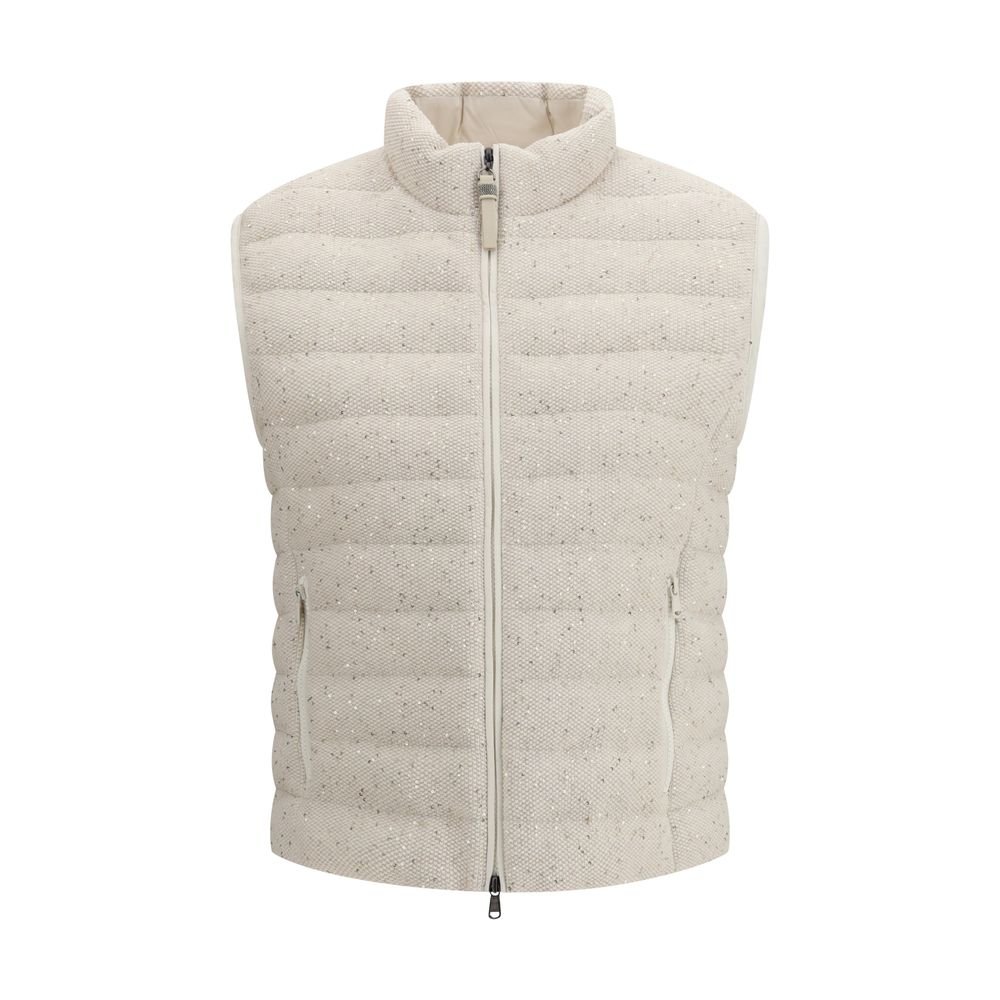 10343439-2.jpeg Brunello Cucinelli Beige Goose Down Sleveless Jacket - Image 1