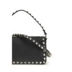 Valentino Garavani Black Calf Leather Bos Taurus Shoulder Bag - Image 4