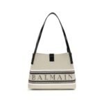 Balmain Beige Cotton Shoulder Bag
