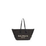 Balmain Black Raffia Shoulder Bag