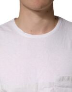 Bottega Veneta White 100% Cotton Plain Round Neck Men Shirt T-shirt - Image 5