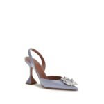 Amina Muaddi Purple Silk High Heel Pumps - Image 2