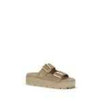 Prada Beige Calf Leather Bos Taurus Platform Sandals - Image 2