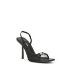 LE SILLA Black Calf Leather Bos Taurus Stiletto Heel Sandals - Image 2