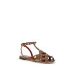 Valentino Garavani Brown Goatskin Strap-On Sandals - Image 2