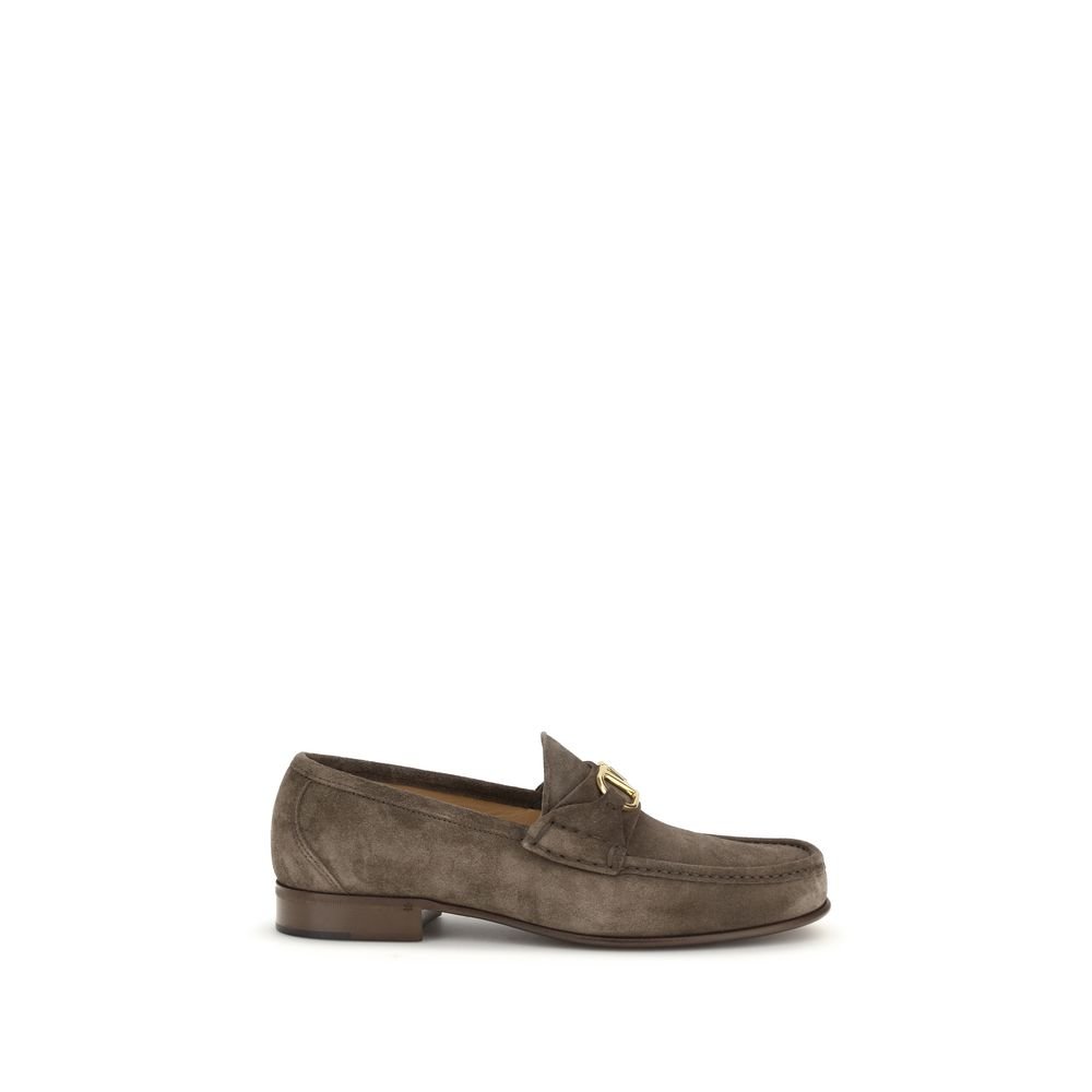 10347527.jpeg Valentino Garavani Brown Calf Leather Bos Taurus Slip-On Loafers - Image 1