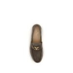 Valentino Garavani Brown Calf Leather Bos Taurus Slip-On Loafers - Image 4