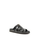 Valentino Garavani Black Calf Leather Bos Taurus Sandals - Image 2