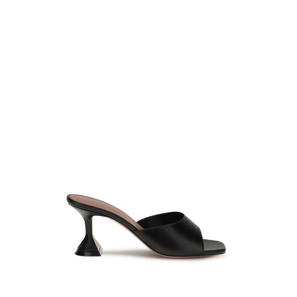 10347588.jpeg Amina Muaddi Black Calf Leather Bos Taurus Stiletto Heel Sandals - Image 1